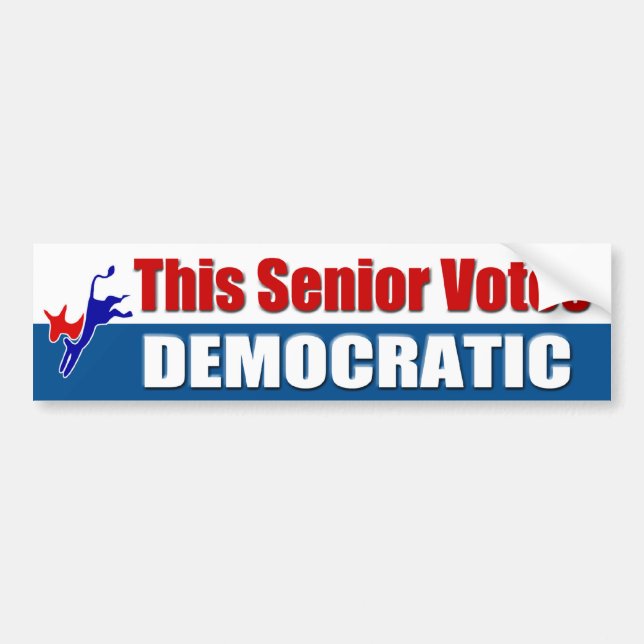 Denna pensionär röstar demokratiskt bildekal (Framsidan)