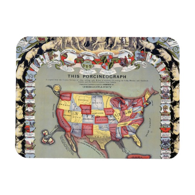 DENNA PORCINEOGRAPH, C1876 MAGNET (Horisontell)