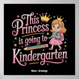 Denna prinsessa ska börja förskola - Sött present Poster