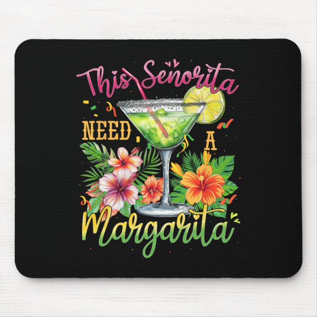 Denna senorita behöver en Margarita Funny Cinco De Musmatta (Framsidan)
