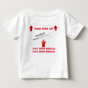"DENNA SIDA UPPÅT" Baby Handlings-instruktioner Hu T Shirt