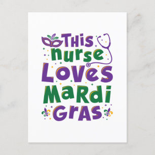 Denna sjuksköterska Kärlek Mardi Gras Nursing Carn Vykort