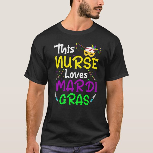 Denna sjuksköterska Kärlek Mardi Gras Parad Nursin T Shirt (Framsida)
