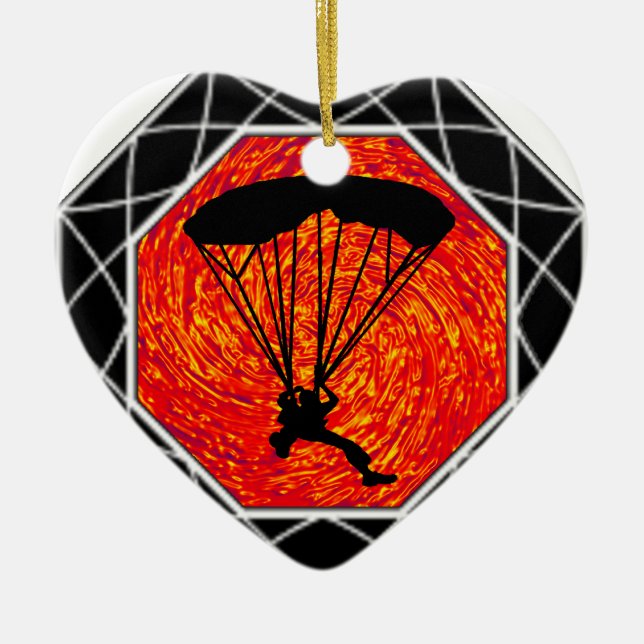 DENNA SKYDIVING-UPPSÄTTNING JULGRANSPRYDNAD KERAMIK (Framsidan)