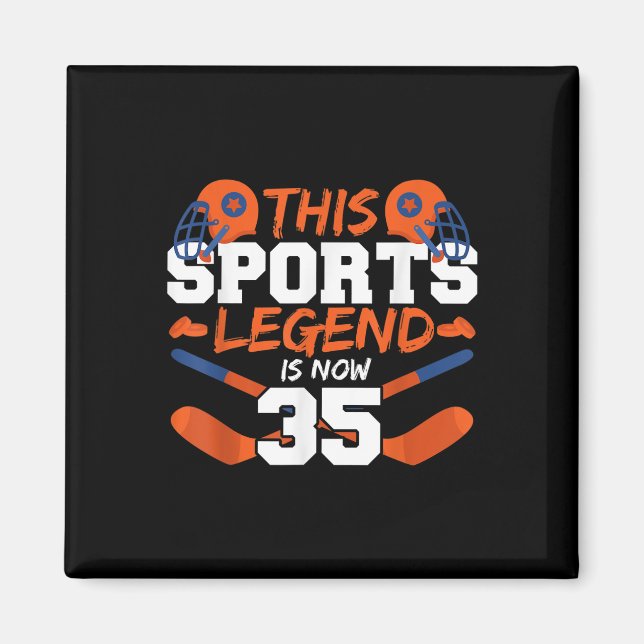 Denna sportlegend är nu 35  magnet (Framsidan)