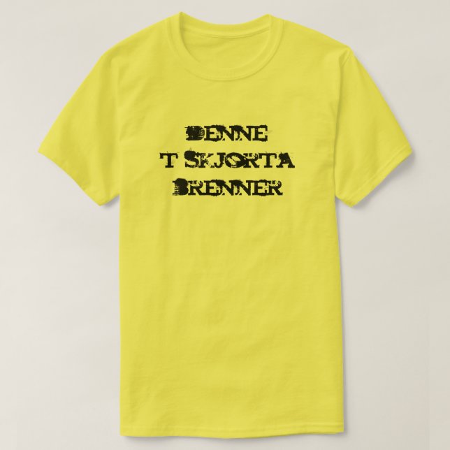 Denna t-shirt brinner i norsk gult (Design framsida)