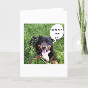 DENNA TALANDE HUND SÄGER WOOF - WUV YOU-ÅRSDAG KORT