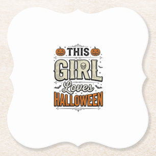 Denna tjej älskar Halloween Vintage Shirt Design_1 Underlägg Papper