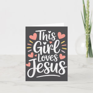 Denna tjej älskar Jesus present till kristen tonår Kort