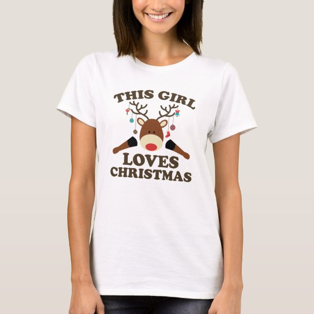 Denna tjej älskar julen tee shirt (Framsida)