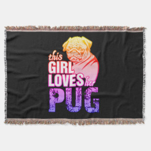 Denna tjej älskar sin Pug Mysfilt
