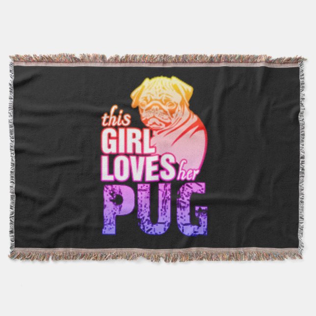 Denna tjej älskar sin Pug Mysfilt (Framsidan)