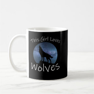 DENNA TJEJ ÄLSKAR VARGAR Varg som ylar Stjärnhimme Kaffemugg