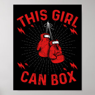 Denna tjej kan boxas, boxare boxning vintage desig poster