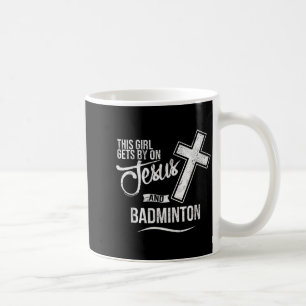 Denna tjej klarar sig på Jesus och badminton Badmi Kaffemugg