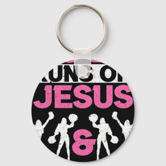 Denna Tjej Springar På Jesus Och Cheerleading Chee Nyckelring