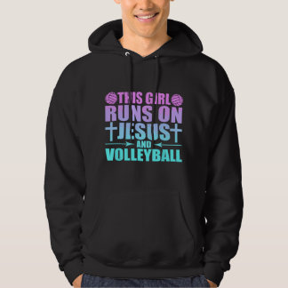 Denna Tjej Springar På Jesus Och Volleyboll Nyhet Hoodie