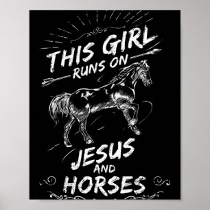 Denna Tjej Springer På Jesus Och Hästar Poster