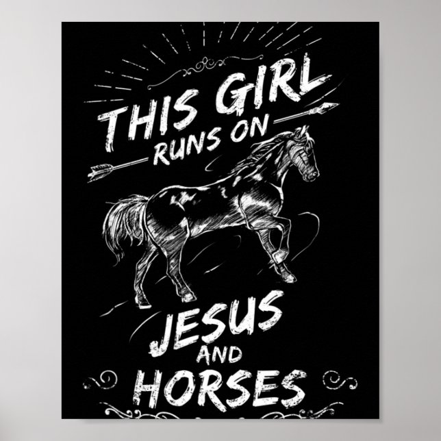 Denna Tjej Springer På Jesus Och Hästar  Poster (Framsidan)