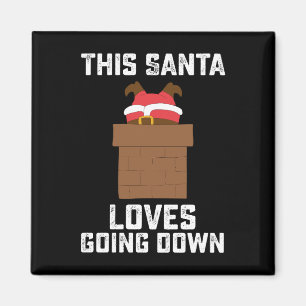 Denna Tomte älskar att gå ner Rolig jul Magnet