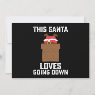 Denna tomte älskar gå ner roligt jul inbjudningar