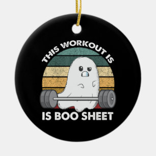 Denna träningen är Boo Sheet Gym Ghost Halloween Julgransprydnad Keramik