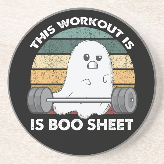 Denna träningen är Boo Sheet Gym Ghost Halloween  Underlägg (Framsidan)