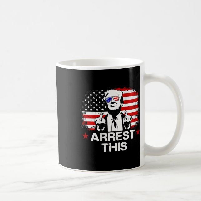 Denna Trump Finger Pro Trump Flagga Amerikansk (på Kaffemugg (Höger)