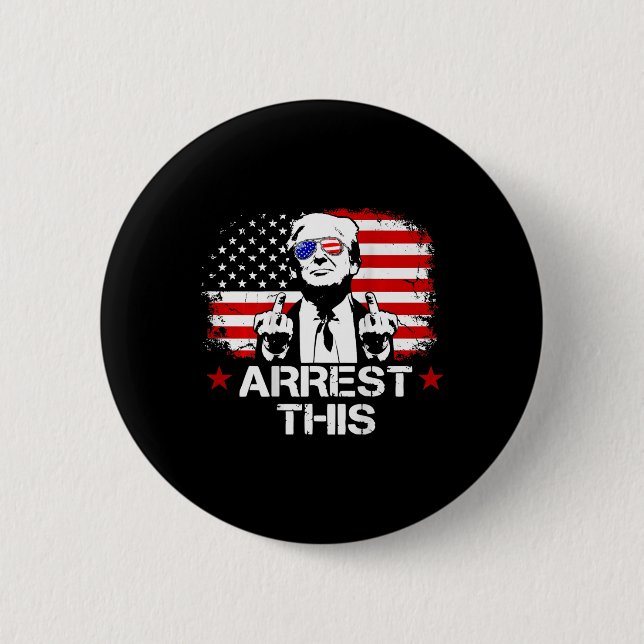 Denna Trump Finger Pro Trump Flagga Amerikansk (på Knapp (Framsida)