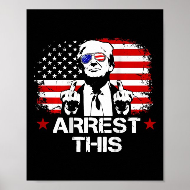 Denna Trump Finger Pro Trump Flagga Amerikansk (på Poster (Framsidan)