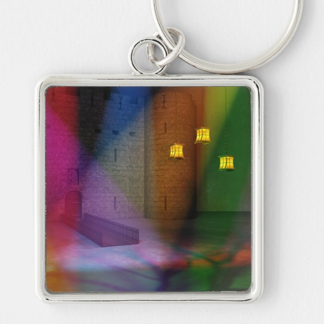 Denna underbar arrangerar av dumbommar Keychain Fyrkantig Silverfärgad Nyckelring (Framsidan)