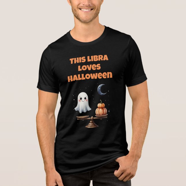 Denna Vågen älskar Halloween Söt spöke & pumpa T Shirt (Framsida)