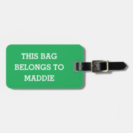 Denna väska tillhör Namn Personlig bagagetikett Bagagebricka