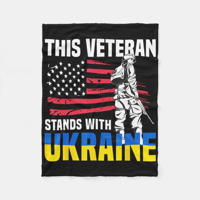 Denna veteran står med Ukraina 4  Fleecefilt (Framsidan)