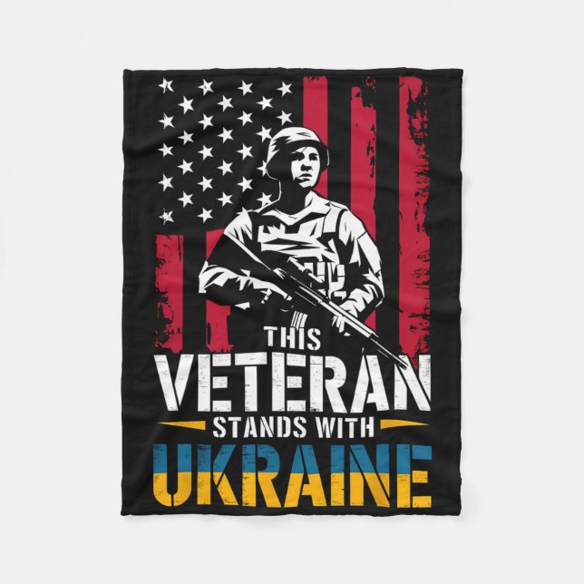 Denna veteran står med Ukraina 6  Fleecefilt (Framsidan)
