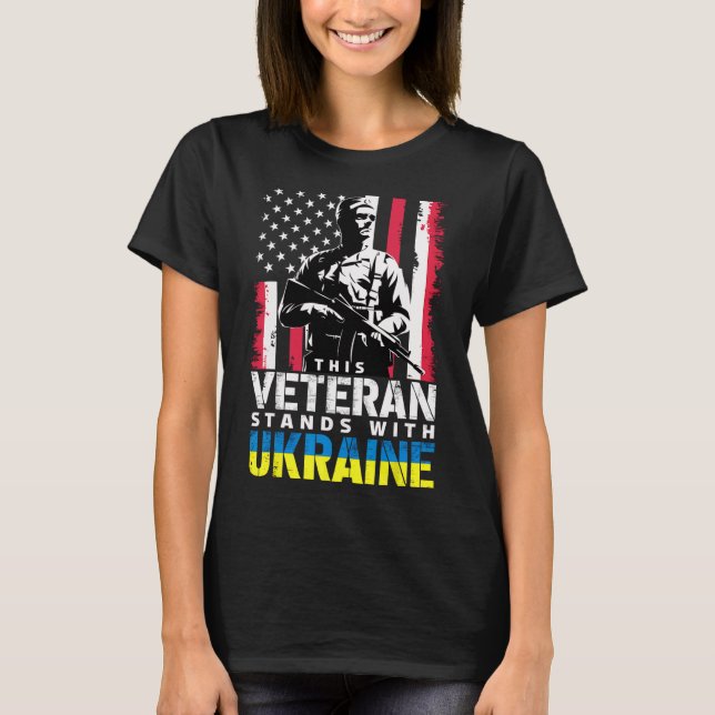 Denna veteran står med Ukraina 9 T Shirt (Framsida)