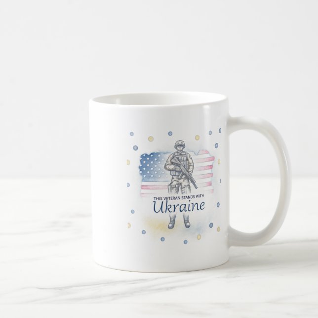 Denna veteran står med Ukraina Stöd Ukraina V Kaffemugg (Höger)
