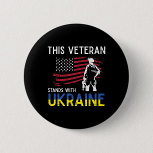 Denna veteran står med Ukraina USA Flagga Stöd  Knapp