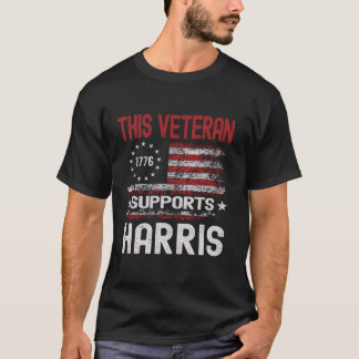 Denna veteran stöder Harris American USA flagga Ka T Shirt
