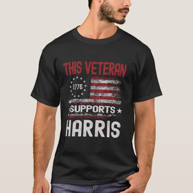 Denna veteran stöder Harris American USA flagga Ka T Shirt (Framsida)