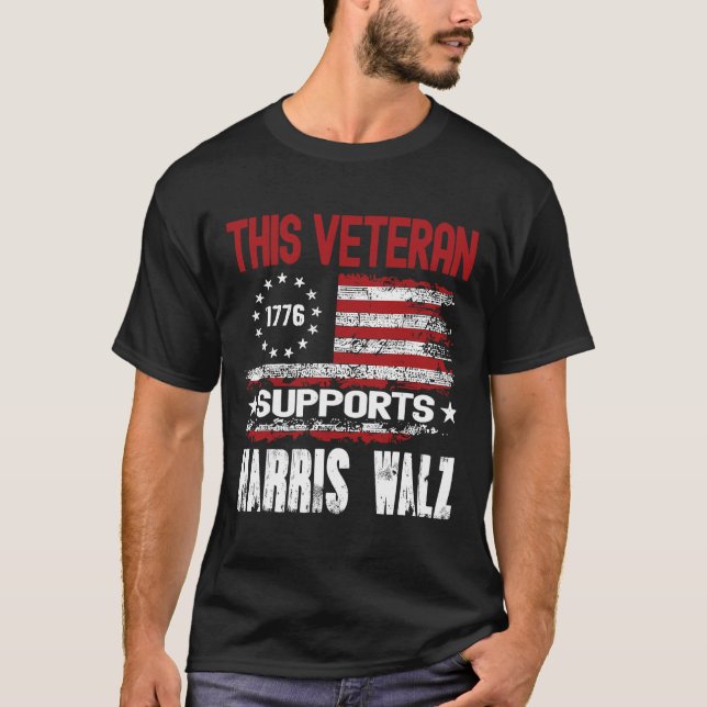 Denna veteran stöder Harris Wheimer 2024 American T Shirt (Framsida)