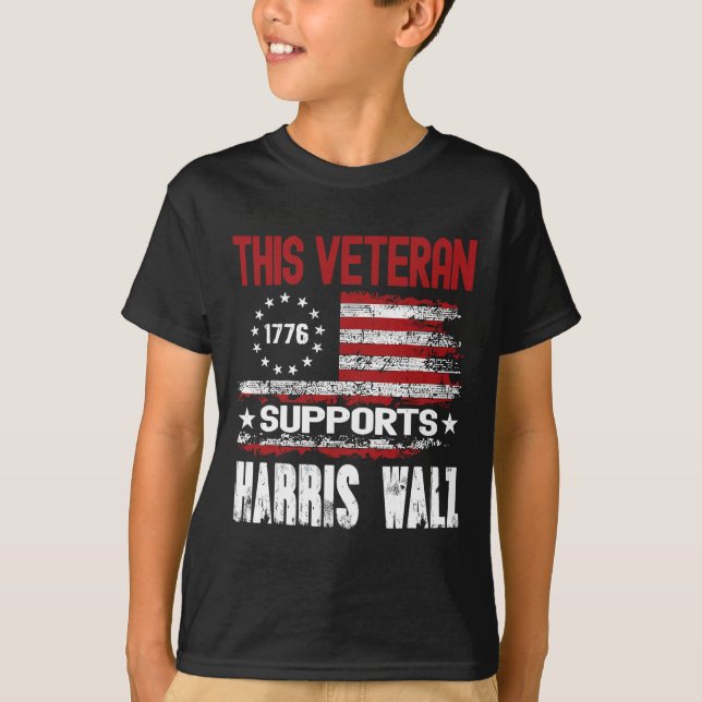 Denna veteran stöder Harris Wheimer 2024 American T Shirt (Framsida)