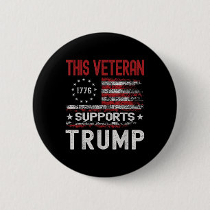 Denna veteran stöder Trump 2024 American Flagga Knapp
