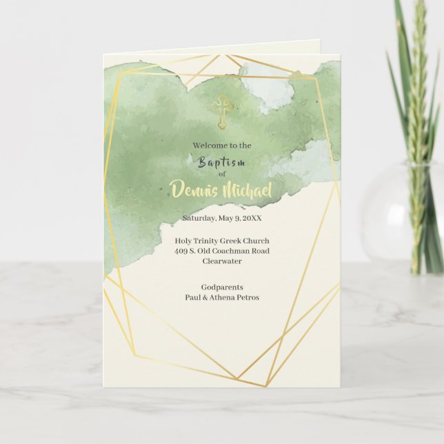 Dennis grekisk-ortodoxa Church Baptism Program (Framsida)