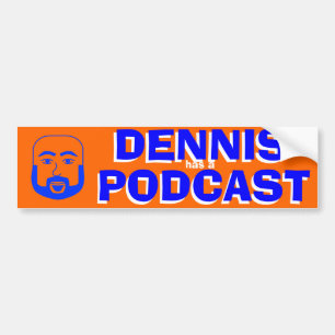 Dennis har en Podcast - bildekalet, orange Bildekal