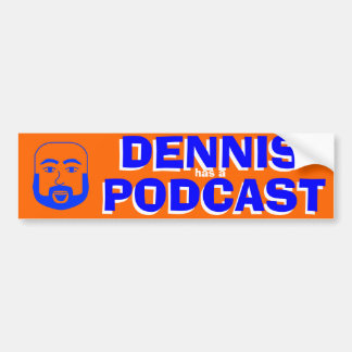 Dennis har en Podcast - bildekalet, orange Bildekal