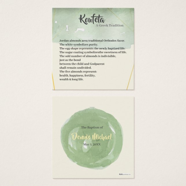 Dennis Koufeta Card Fyrkantigt Visitkort (Framsida & baksida)