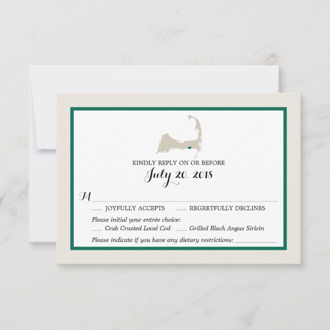 Dennis Port Cape Cod Karta | Menyn Bröllop OSA Kort (Framsida)