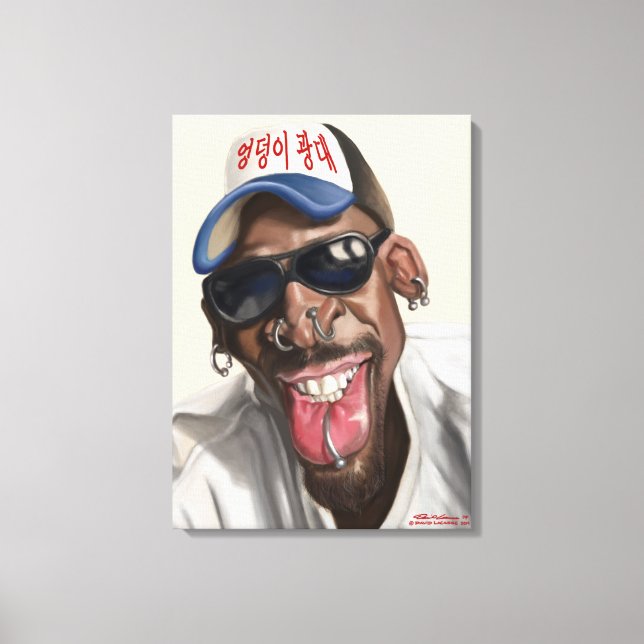 Dennis Rodman - Caricature på Kanvastryck 18 x 24 (Framsida)