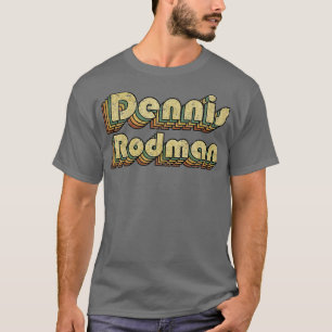 Dennis Rodman Vintage Rainbow Typography Stil 70 s T Shirt